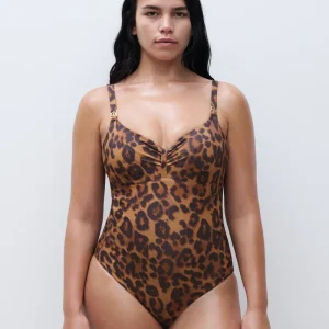 Maillot de bain Chantelle - Sauvage, maillot de bain couvrant à armatures, motif léopard sauvage