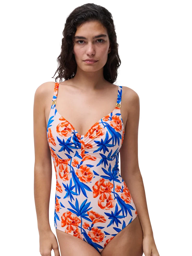 Chantelle Swimwear - Maillot de bain une pièce à armatures Sauvage Covering, motif fleur de laurier