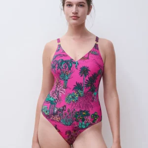 Maillot de bain Chantelle - Maillot de bain triangle sans armatures Sauvage, rose jungle