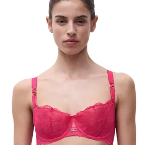 Chantelle - Soutien-gorge balconnet demi-bonnet Muse Rose rouge à lèvres