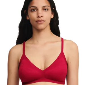 Chantelle - Bralette Rembourrée Softstretch Rayures Rouge Passion