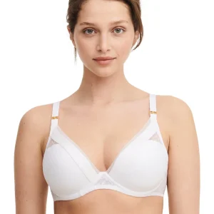 Chantelle - Soutien-gorge t-shirt plongeant Graphic Allure Blanc