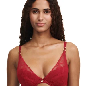 Chantelle - Soutien-Gorge Push Up Orchidées Rouge Passion