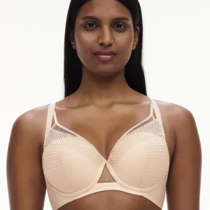 Chantelle - Soutien-gorge plongeant Play T-Shirt Beige Doré