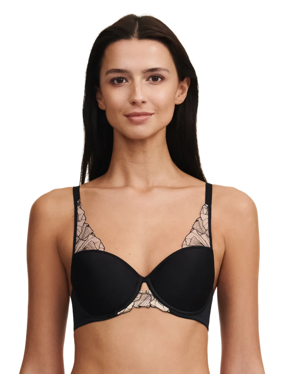 Chantelle - Soutien-gorge corbeille à mémoire de forme Tattoo Love Noir / Beige Doré