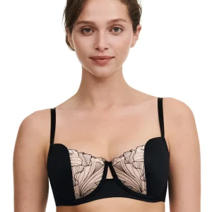 Chantelle - Soutien-gorge corbeille en mousse Tattoo Love Noir / Beige Doré