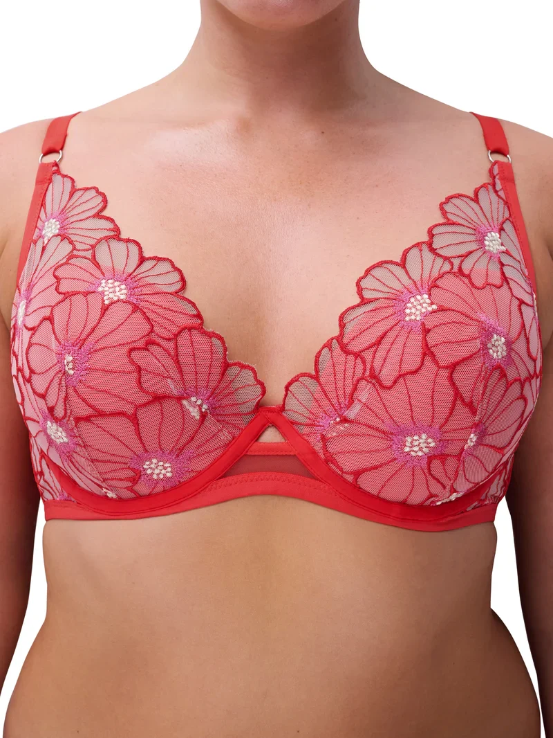 Chantelle - Soutien-gorge T-shirt plongeant Lush Fleur flamboyante – Image 5