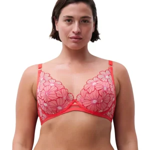 Chantelle - Soutien-gorge T-shirt plongeant Lush Fleur flamboyante