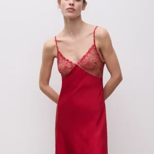 Chantelle - Chemise de nuit Signature Fleurs Nuances de pomme d'amour