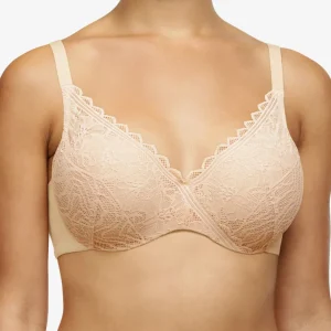 Chantelle Easyfeel - Soutien-gorge couvrant à mémoire de forme Floral Touch Beige Doré