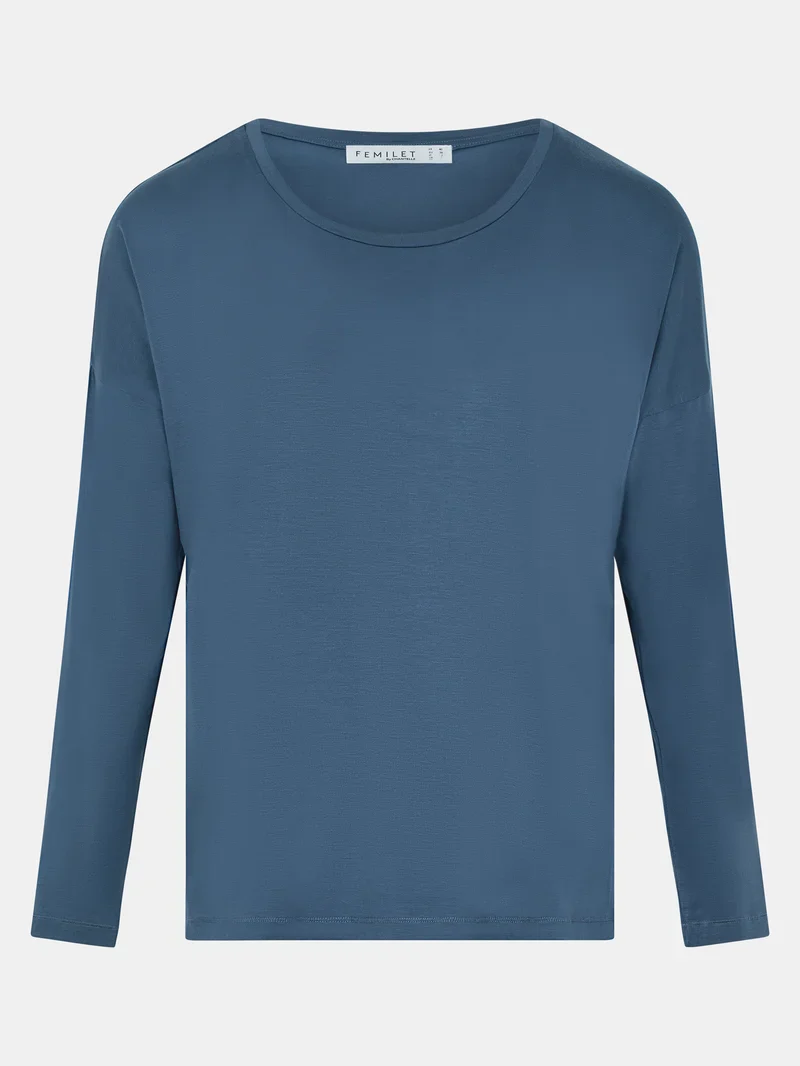 Femilet - T-shirt à manches longues Yara en denim foncé