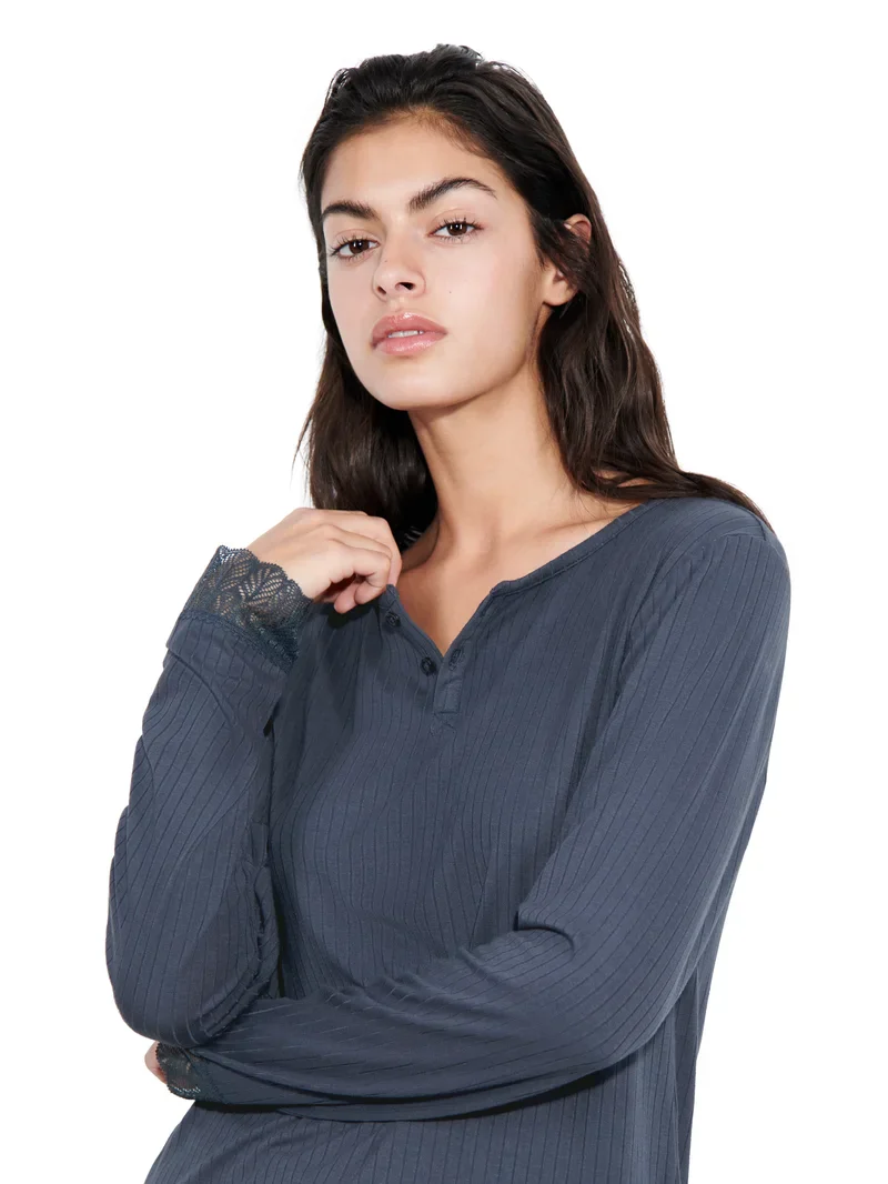 T-shirt Femilet - Laurel à manches longues bleu acier – Image 3