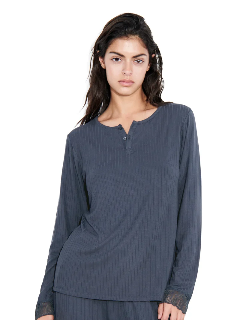 T-shirt Femilet - Laurel à manches longues bleu acier