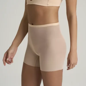 ByeBra - Soutien-gorge gainant en tulle beige, maintien moyen, shorty gainant