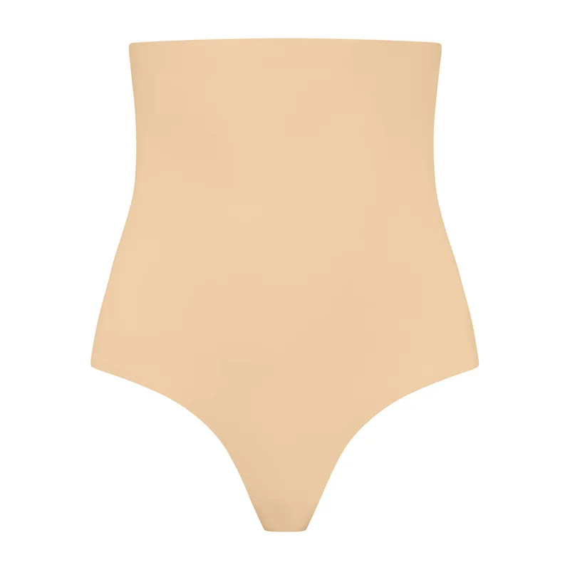 ByeBra - String invisible taille haute beige, maintien léger – Image 7