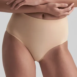 ByeBra - Culotte gainante invisible à maintien léger, taille mi-haute, beige