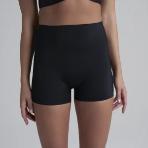 ByeBra - Short gainant invisible taille mi-haute, maintien léger, noir