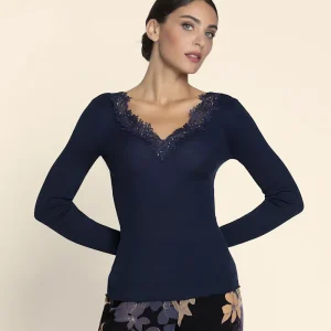 Lise Charmel - Top manches longues Éclat Couture Bleu Nuit