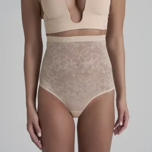 ByeBra - Culotte gainante en dentelle beige taille haute