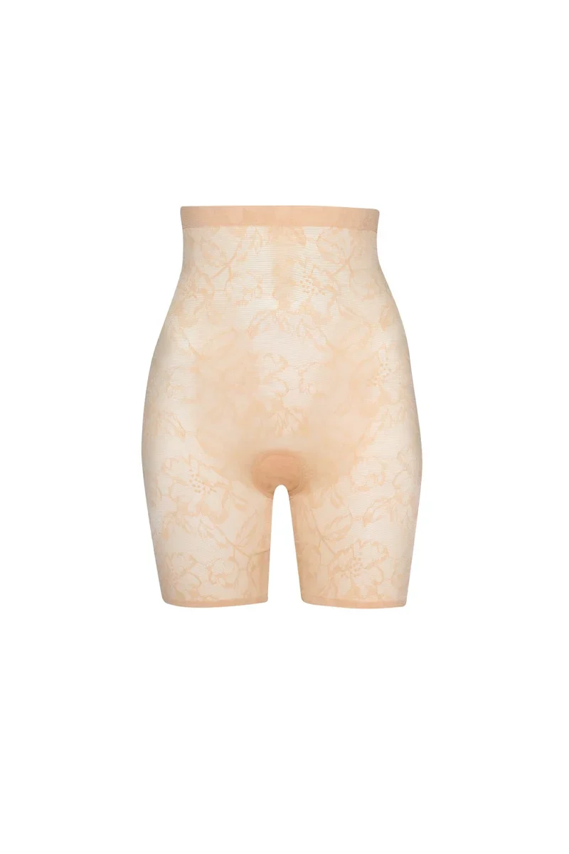 ByeBra - Short gainant en dentelle beige taille haute – Image 6