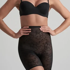 ByeBra - Short gainant en dentelle taille haute noir