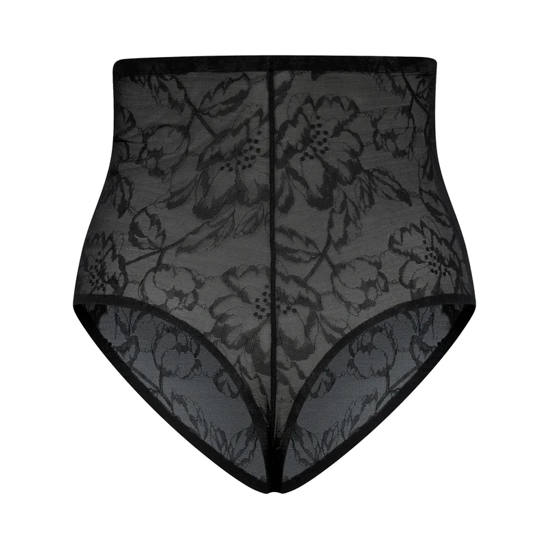 ByeBra - Lingerie sculptante en dentelle, string gainant taille haute noir – Image 8