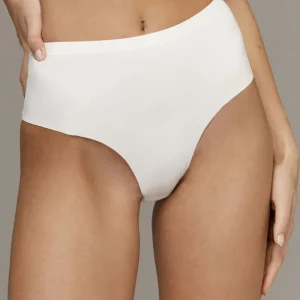 Aruelle - Lottie Culotte Brésilienne Taille Haute Avec Dos En Maille Blanc