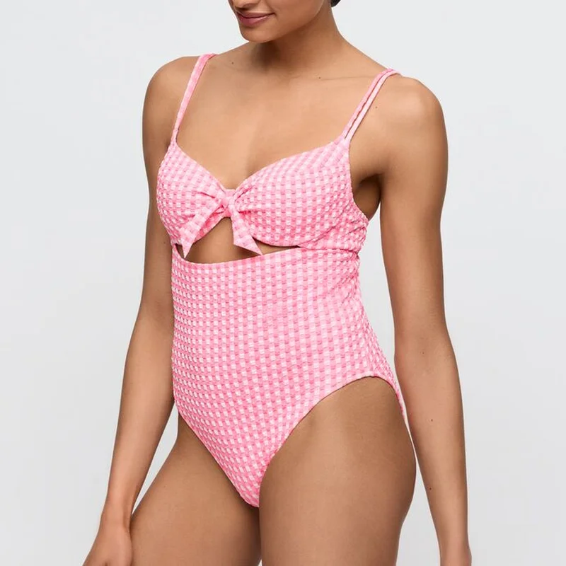 Maillots de bain Marie Jo - Maillot de bain Mary Lynn à bonnets emboîtants, motif vichy rose – Image 6