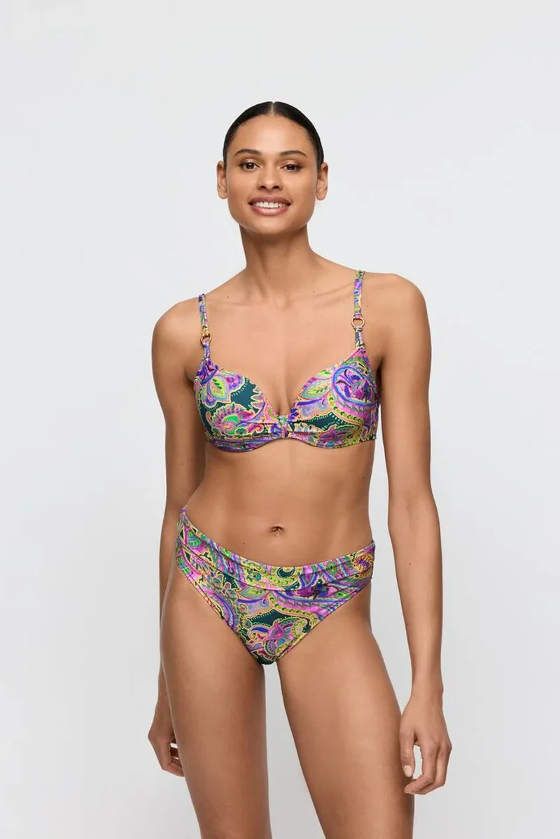 Maillots de bain Marie Jo - Culotte de bikini Jolise à plis, motif cachemire tropical – Image 3