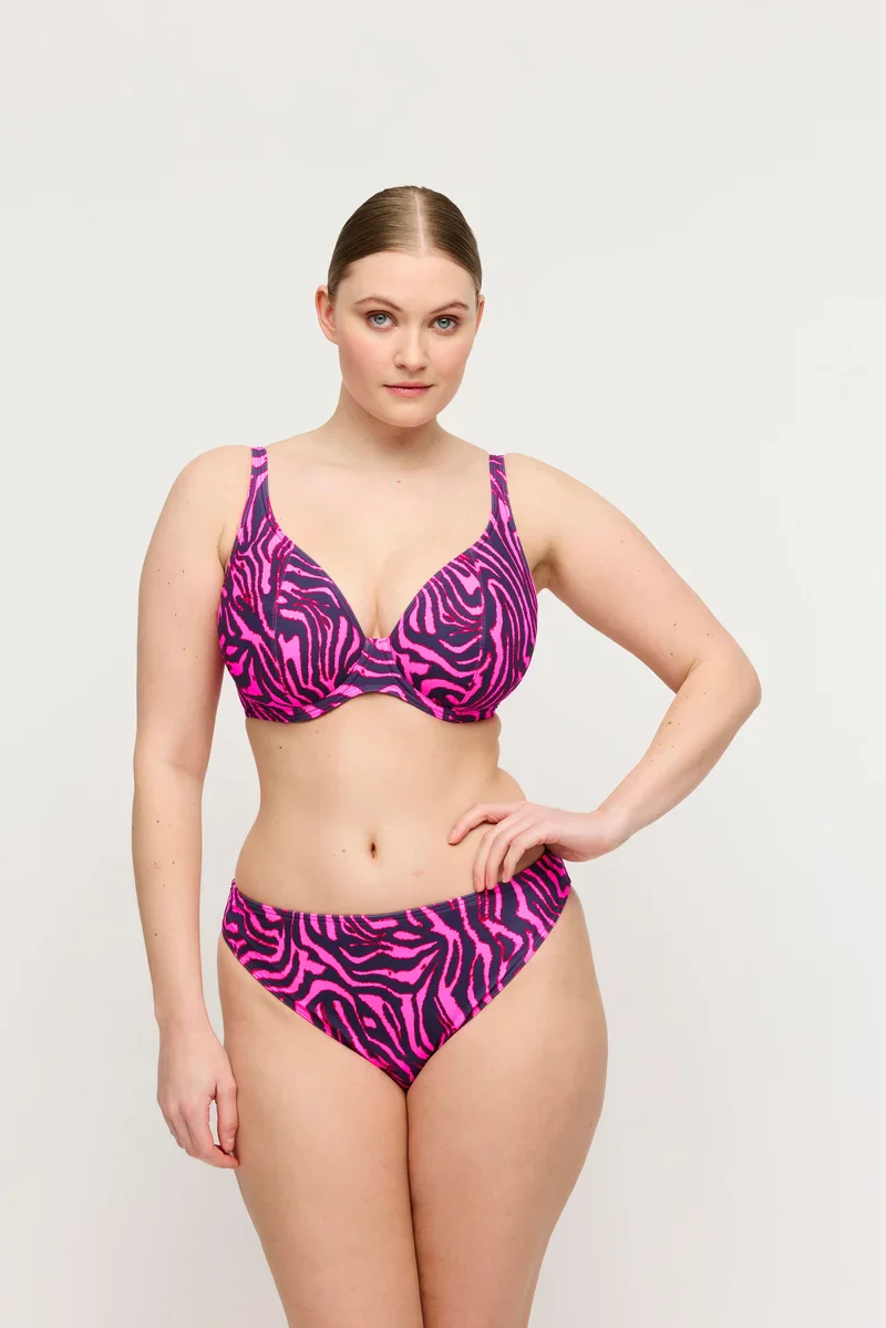 Maillots de bain PrimaDonna - Culotte de bikini Malabo rose fuchsia zèbre brésilienne – Image 3