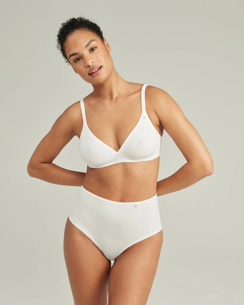 Nudea - Lot de 3 brassières Stretch Easy Does It, rose/blanc/sauge – Image 8