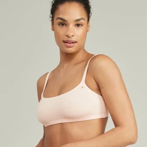 Nudea - Soutien-gorge stretch à col rond rose poudré