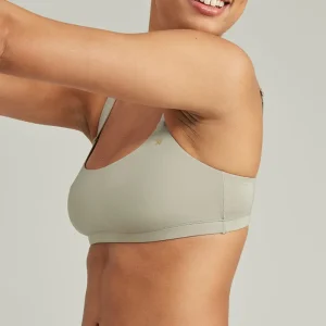 Nudea - Soutien-gorge extensible à col rond vert sauge