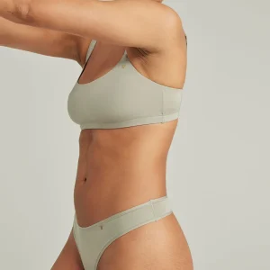 Nudea - Lot de 3 brassières extensibles à col rond, rose/blanc/sauge