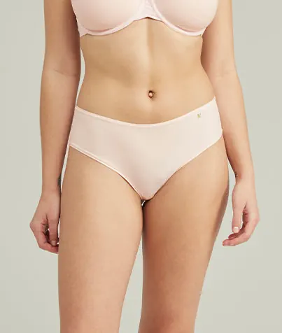 Nudea - Culotte de bikini taille mi-haute extensible rose poudré – Image 2