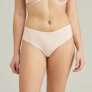 Nudea - Lot de 3 culottes de bikini taille mi-haute extensibles rose/blanc/sauge