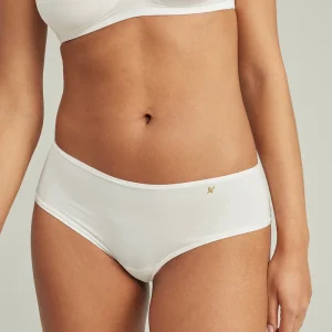 Nudea - Culotte de bikini stretch taille mi-haute blanche