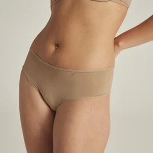 Nudea - Culotte de bikini stretch taille mi-haute couleur chair