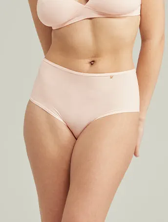 Nudea - Culotte taille haute stretch rose poudré