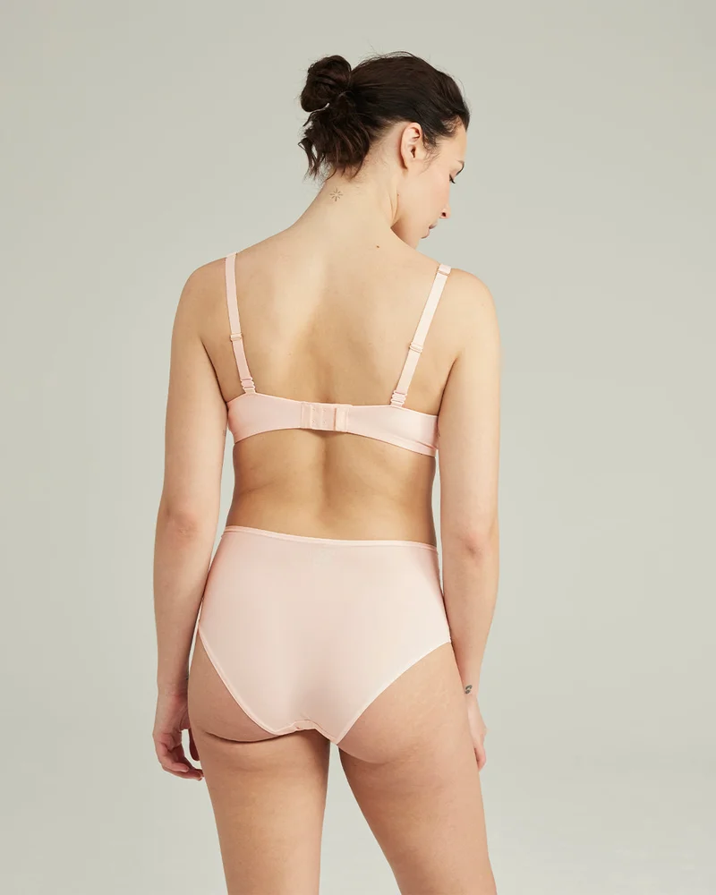Nudea - Culotte taille haute stretch rose poudré – Image 5