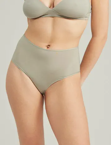 Nudea - Lot de 3 culottes taille haute stretch rose/blanc/sauge