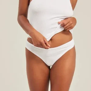 Nudea - Lot de 2 strings en coton biologique trempé, blancs