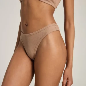 Nudea - Lot de 2 strings en coton bio teinté couleur moka