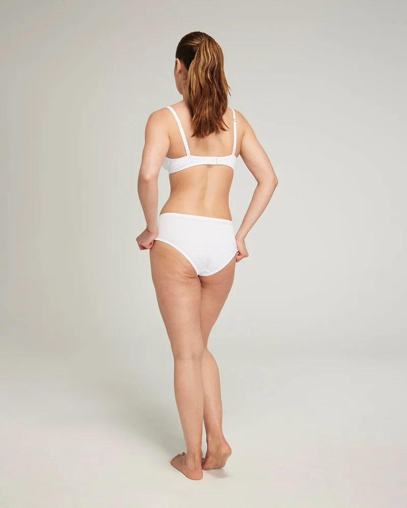 Nudea - Lot de 2 culottes mi-longues en coton biologique blanc – Image 5