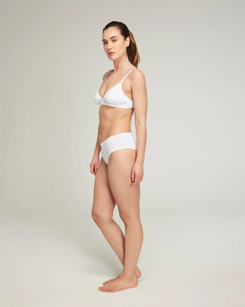 Nudea - Lot de 2 culottes mi-longues en coton biologique blanc – Image 4