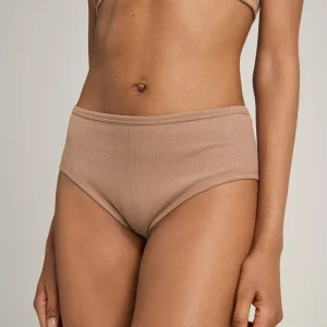 Nudea - Lot de 2 culottes midi en coton bio couleur moka