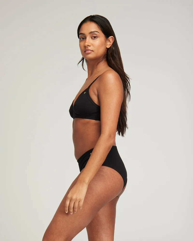 Nudea - Lot de 2 brassières Easy Does It en coton biologique, noir et blanc – Image 5