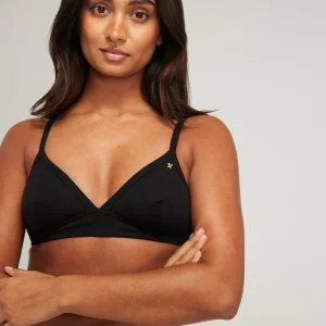 Nudea - Lot de 2 brassières Easy Does It en coton biologique, noir et blanc