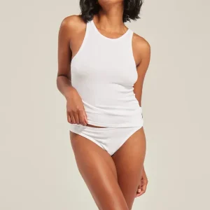 Nudea - Lot de 2 débardeurs classiques en coton biologique, noir et blanc