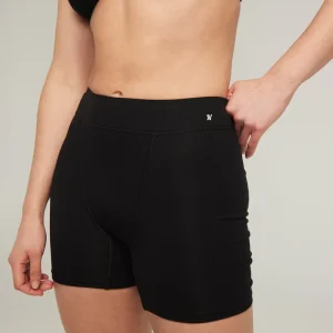 Nudea - Lot de 2 boxers boyfriend en coton bio, noir et blanc